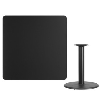 Flash Furniture 42SQ Black Table-24RD Base, Model# XU-BLKTB-4242-TR24-GG 2