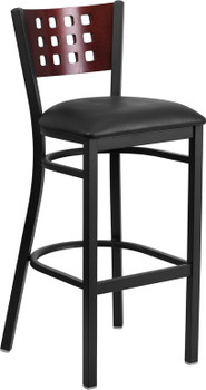 Flash Furniture HERCULES Series Black Cutout Stool-Black Seat, Model# XU-DG-60118-MAH-BAR-BLKV-GG