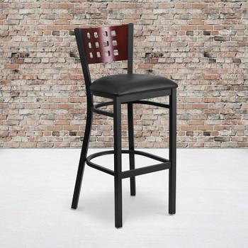 Flash Furniture HERCULES Series Black Cutout Stool-Black Seat, Model# XU-DG-60118-MAH-BAR-BLKV-GG 2