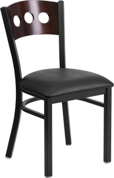 Flash Furniture HERCULES Series Bk/Wal 3 Circ Chair-Black Seat, Model# XU-DG-6Y2B-WAL-BLKV-GG