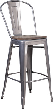 Flash Furniture 30" Clear Metal Barstool, Model# XU-DG-TP001B-30-WD-GG