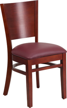 Flash Furniture Lacey Series Mahogany Wood Chair-Burg Vinyl, Model# XU-DG-W0094B-MAH-BURV-GG