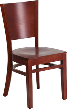 Flash Furniture Lacey Series Mahogany Wood Dining Chair, Model# XU-DG-W0094B-MAH-MAH-GG