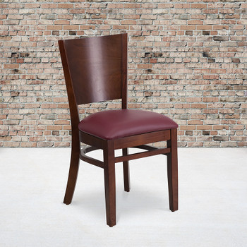 Flash Furniture Lacey Series Walnut Wood Chair-Burg Vinyl, Model# XU-DG-W0094B-WAL-BURV-GG 2