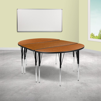 Flash Furniture 3PC 76" Oval Oak Table Set, Model# XU-GRP-A3048CON-48-OAK-T-A-GG 2