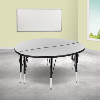 Flash Furniture 2PC 48" Circle Grey Table Set, Model# XU-GRP-A48-HCIRC-GY-T-P-GG 2
