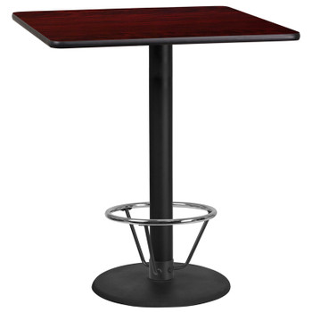 Flash Furniture 36SQ MA Laminate Table-RD Base, Model# XU-MAHTB-3636-TR24B-4CFR-GG
