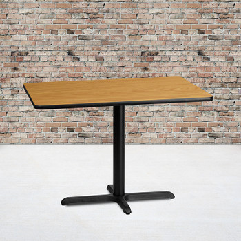 Flash Furniture 30x42 NA Laminate Table-X-Base, Model# XU-NATTB-3042-T2230-GG 2