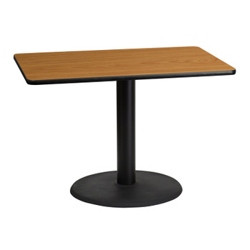 Flash Furniture 30x42 NA Laminate Table-RDBase, Model# XU-NATTB-3042-TR24-GG