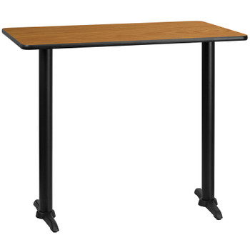 Flash Furniture 30x48 NA Laminate Table-T-Base, Model# XU-NATTB-3048-T0522B-GG