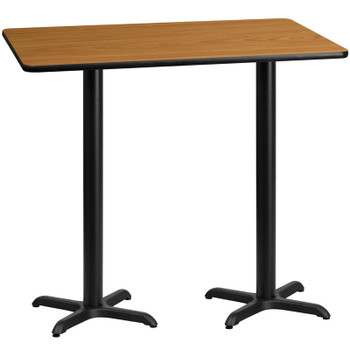 Flash Furniture 30x60 NA Laminate Table-X-Base, Model# XU-NATTB-3060-T2222B-GG