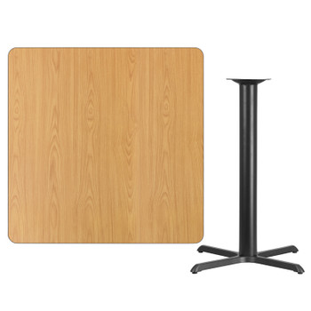 Flash Furniture 42SQ NA Laminate Table-X-Base, Model# XU-NATTB-4242-T3333B-GG 2