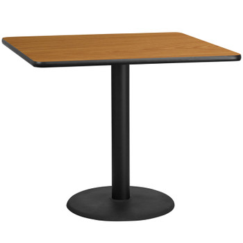 Flash Furniture 42SQ NA Laminate Table-RD Base, Model# XU-NATTB-4242-TR24-GG