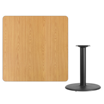 Flash Furniture 42SQ NA Laminate Table-RD Base, Model# XU-NATTB-4242-TR24-GG 2
