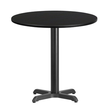 Flash Furniture 30RD Black Table-22x22 X-Base, Model# XU-RD-30-BLKTB-T2222-GG