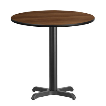 Flash Furniture 30RD WA Laminate Table-X-Base, Model# XU-RD-30-WALTB-T2222-GG