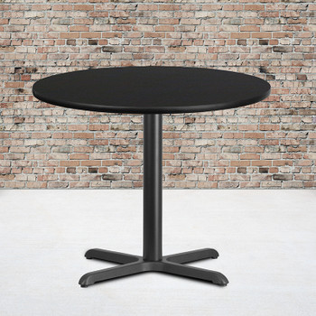 Flash Furniture 36RD Black Table-30x30 X-Base, Model# XU-RD-36-BLKTB-T3030-GG 2