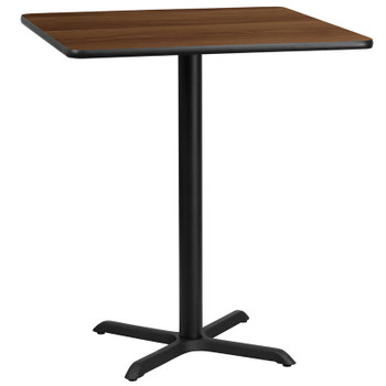 Flash Furniture 36SQ WA Laminate Table-X-Base, Model# XU-WALTB-3636-T3030B-GG