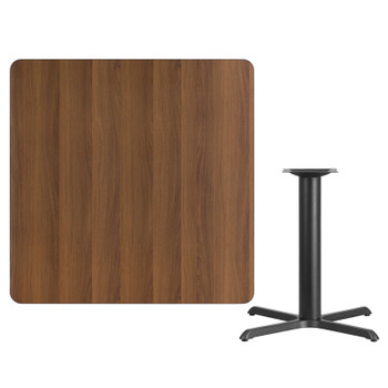 Flash Furniture 42SQ WA Laminate Table-X-Base, Model# XU-WALTB-4242-T3333-GG 2