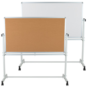 Flash Furniture HERCULES Series 62.5"W x 62.25"H Cork/Marker, Model# YU-YCI-004-CK-GG