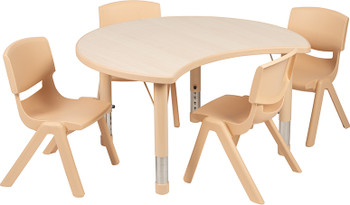 Flash Furniture 25x35 Natural Kids Table Set, Model# YU-YCY-093-0034-CIR-TBL-NAT-GG