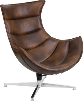 Flash Furniture Brown Leather Cocoon Chair, Model# ZB-39-GG