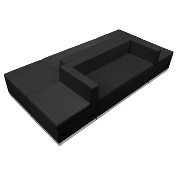Flash Furniture HERCULES Alon Series Black Leather Recep Set, 6 PC, Model# ZB-803-500-SET-BK-GG