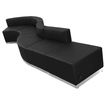 Flash Furniture HERCULES Alon Series Black Leather Recep Set, 5 PC, Model# ZB-803-590-SET-BK-GG