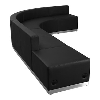 Flash Furniture HERCULES Alon Series Black Leather Recep Set, 5 PC, Model# ZB-803-610-SET-BK-GG