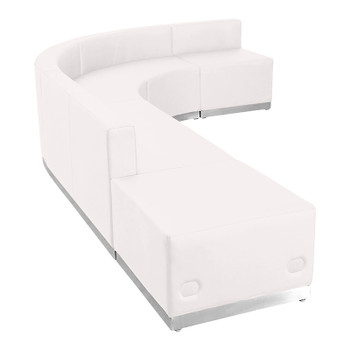 Flash Furniture HERCULES Alon Series White Leather Recep Set, 5 PC, Model# ZB-803-610-SET-WH-GG