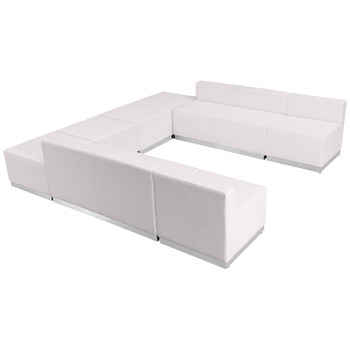 Flash Furniture HERCULES Alon Series White Leather Recep Set, 8 PC, Model# ZB-803-710-SET-WH-GG
