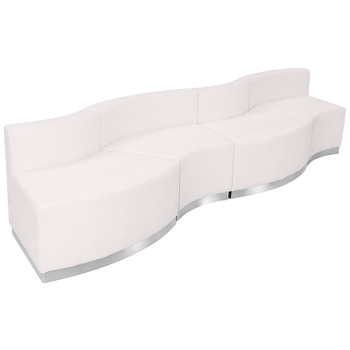 Flash Furniture HERCULES Alon Series White Leather Recep Set, 4 PC, Model# ZB-803-730-SET-WH-GG
