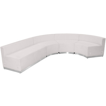 Flash Furniture HERCULES Alon Series White Leather Recep Set, 4 PC, Model# ZB-803-760-SET-WH-GG