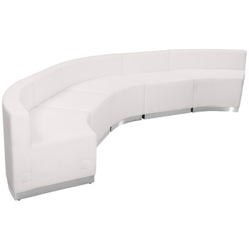 Flash Furniture HERCULES Alon Series White Leather Recep Set, 5 PC, Model# ZB-803-820-SET-WH-GG