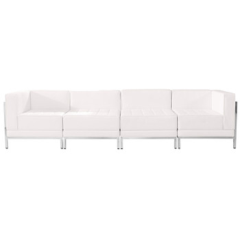 Flash Furniture HERCULES Imagination Series White Leather Lounge Set, 4 PC, Model# ZB-IMAG-SET8-WH-GG 2