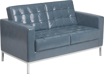 Flash Furniture HERCULES Lacey Series Gray Leather Loveseat, Model# ZB-LACEY-831-2-LS-GY-GG