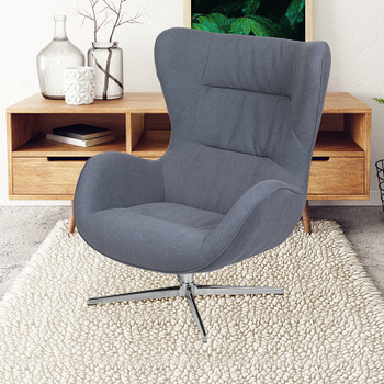 Flash Furniture Gray Fabric Swivel Chair, Model# ZB-WING-GR-FAB-GG 2