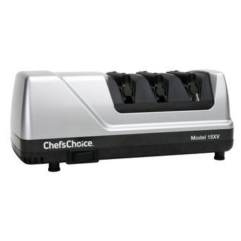 Chefs Choice 15XV Electric Sharpener 3 Stage 15 Deg Trizor Platinum, Model# 0101500
