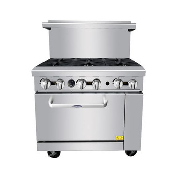 Cook Rite 36" Gas Range w/ 6 Open Burners, Model# AGR-6B