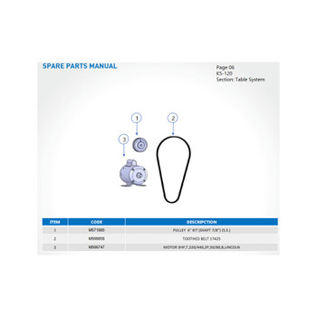 Motor 3 HP (3 Phase) 60Hz for KS-120, Model# M506747