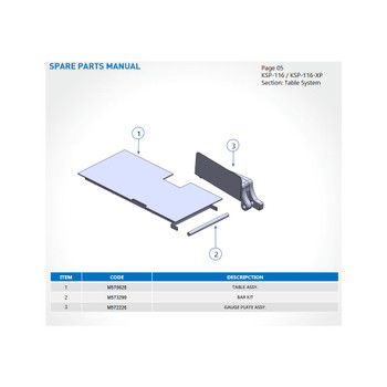 Table Assembly for KSP-116, Model# M570628