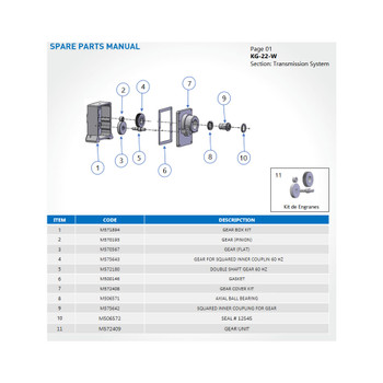 Gear Box Kit for KG-22-W & KG-22-W-XP, Model# M571894