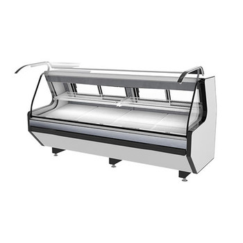 Pro-Kold 98.5" Curved Glass Modular Refrigerated Meat Case w/ Lift Glass, Model# MCRU100WL