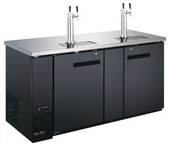 Adcraft U-Star Kegerator / Beer Dispenser With 2 Double Tap Towers23.3 Cubic Feet27.75"D X 69"W, Model# USBD-6928/2