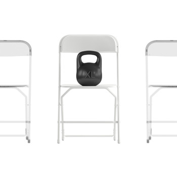 Flash Furniture Hercules Big & Tall Commercial Folding Chair Extra Wide 650LB. Capacity Durable Plastic White, 4-Pack, Model# 4-LE-L-3-W-WH-GG