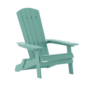 Flash Furniture Charlestown Commercial Folding Adirondack Chair Sea Foam Poly Resin Indoor/Outdoor Weather Resistant, Model# JJ-C14505-SFM-GG