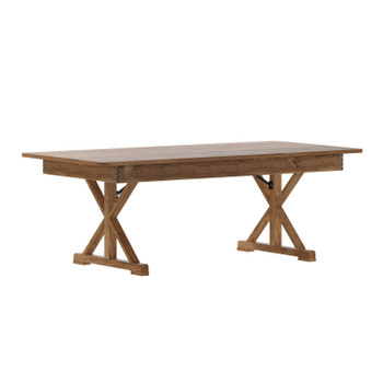Flash Furniture HERCULES 7' x 40" Rectangular Antique Rustic Solid Pine Folding Farm Table w/ X Legs, Model# XA-F-84X40-XLEGS-GG