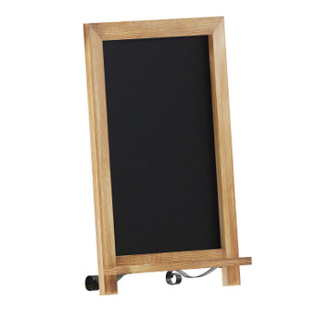 Flash Furniture Canterbury 12" x 17" Torched Wood Tabletop Magnetic Chalkboard Sign w/ Metal Scrolled Legs, Hanging Wall Chalkboard, Countertop Memo Board, Model# HFKHD-GDIS-CRE8-622315-GG