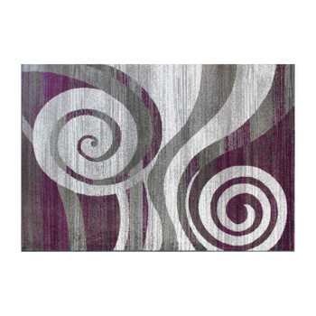 Flash Furniture Cirrus Collection 5' x 7' Purple Swirl Patterned Olefin Area Rug w/ Jute Backing for Entryway, Living Room, Bedroom, Model# OKR-RG1103-57-PU-GG