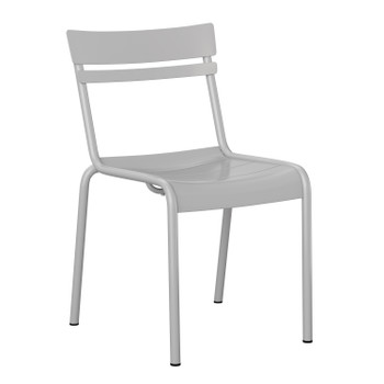 Flash Furniture Nash Commercial Grade Steel Stack Chair, Indoor-Outdoor Armless Chair w/ 2 Slat Back in Quicksilver, Model# XU-CH-10318-SIL-GG